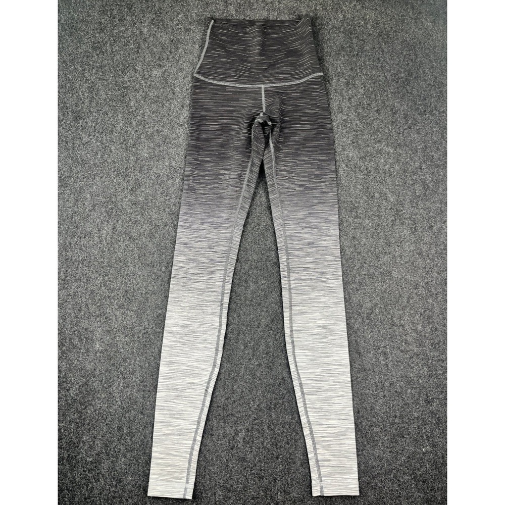 Lululemon High Rise Leggings Womens Size 4 30" Ombre Space Dye Gray White Yoga